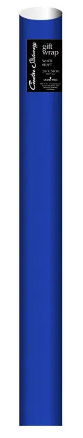 White Ribbed Kraft Solid Colour Wrap 2mx50cm - Blue image