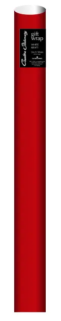 White Ribbed Kraft Solid Colour Wrap 2mx50cm - Red image