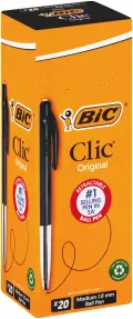 Bic Clic Medium Box of 20 8947 (Each) - Black image