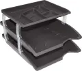 Bantex optima desk set plastic letter trays & organiser set B9828 (Per 1) - Black image