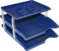 Bantex optima desk set plastic letter trays & organiser set B9828 (Per 1) - Blue image