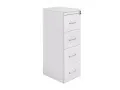 4 Drawer Filing Cabinet 470x605x1330H - White Melamine image