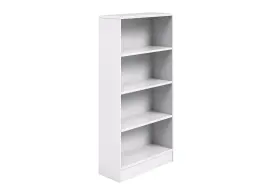4 Tier Bookcase 800x315x1600H - White Melamine