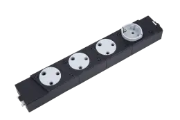 Oblique 4-Way Normal Power Outlet - 3  x Normal Sockets - 1 x 2 Pin Socket - Krost Black