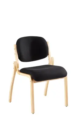 Linya Conference Side Chair - Oak Frame - 4 Legged - Mediumback - Contract Black