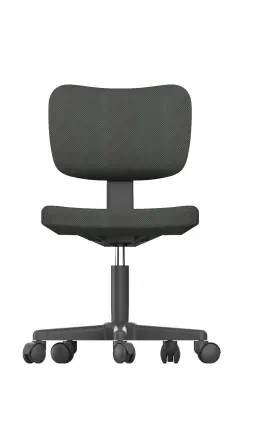 DISCONT Bean Black Trim Upholstered Junior chair-Swivel mechanism-Gas Height Adjustment-No Arms-60kg Weight Bearing Capacity - Black