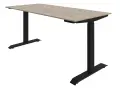 UP Height Adj Desk - Top 1600x750 incl Height Adjustable Steel Frame with Double Motors-4 Height Memory Black - Brookhill Melamine image