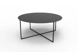 Mira Black Steel Top & Frame Coffee Table - 900 Dia x 400 (H) - Black