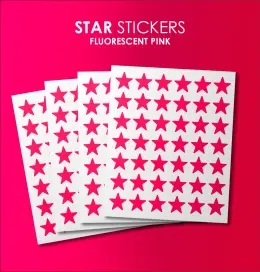 Redfern Stars Colour Coded Self Adhesive Labels Roll Form 14mm Box 168 - Fluorescent Pink