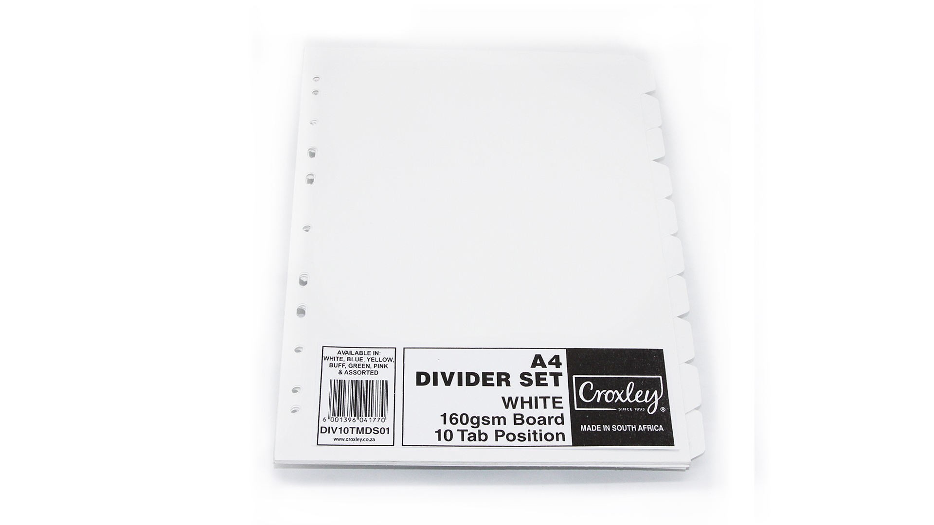 Board file dividers single colours plain tab 10 A4 DIV10TMDS (Per 1