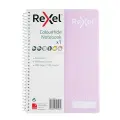 Rexel Colourhide A4 Notebook,Spiral Bound 120 Pages Notebook Feint Ruled, Perforated Sheets, removeable Bookmark  - Pastel Purple image