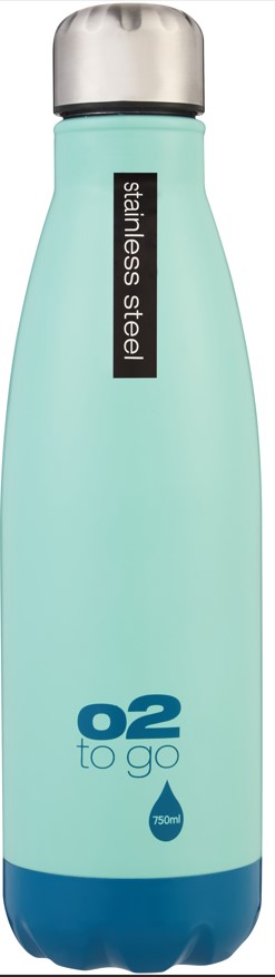 O2 Single Wall Stainless Steel Bottle 750ml - Green | Waltons