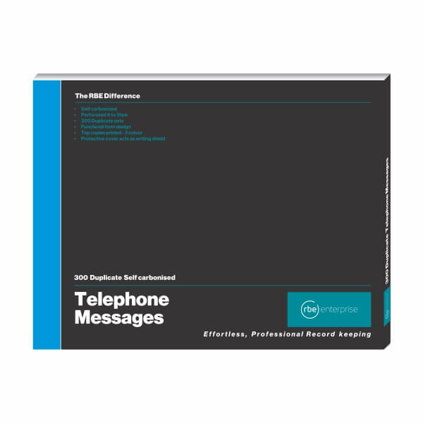 Rbe Telephone Message Book, 4 To View, Spiral Bound | Waltons