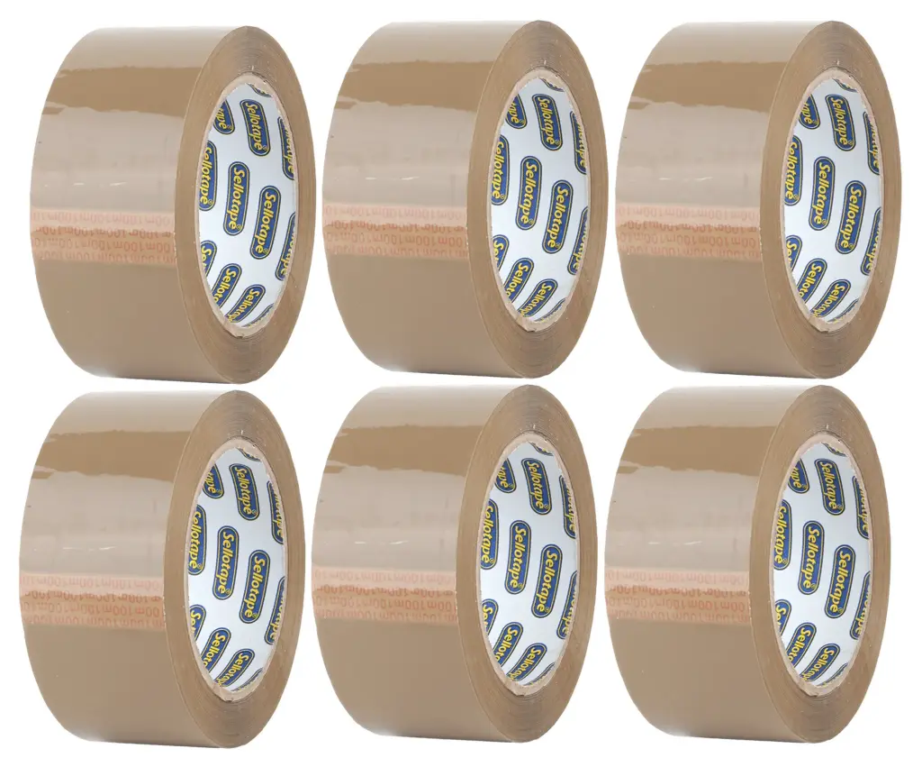 Packaging Tape 48mmx100m Roll (6 pack) - Buff