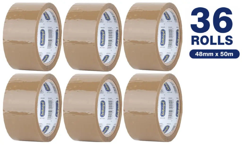 Packaging Tape 48mmx50m Roll (Box of 36) - Buff