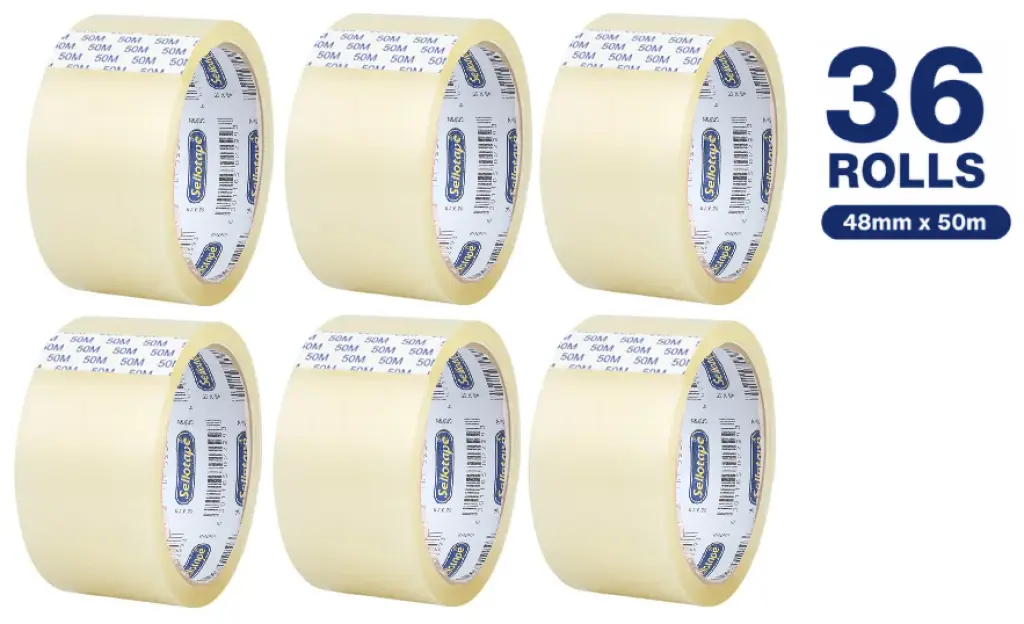 Packaging Tape 48mmx50m Roll (Box of 36) - Clear