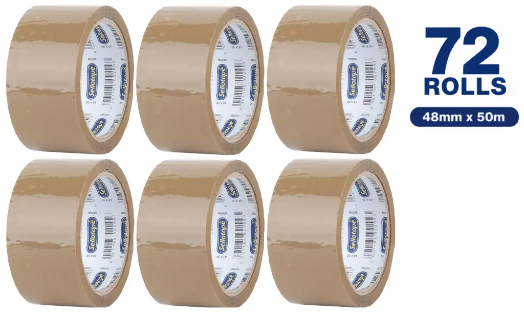 Packaging Tape 48mmx50m Roll (Box of 72) - Buff