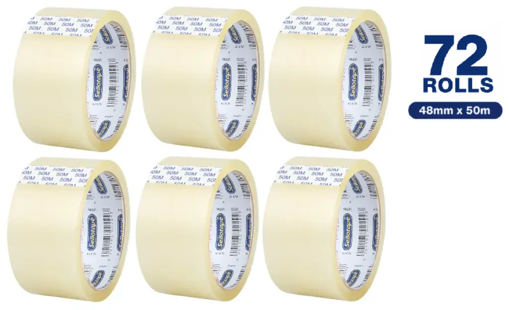 Packaging Tape 48mmx50m Roll (Box of 72) - Clear