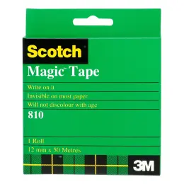 3M scotch magic tape 12mm x 50m large core 810 (Per 1)