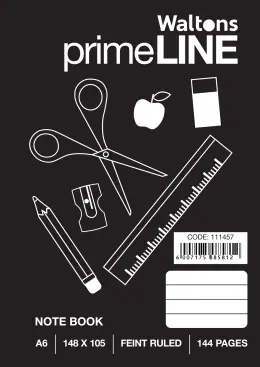 Primeline Hard Cover Note Book, A6 144 Page, Feint & Margin