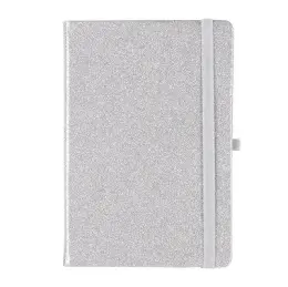 Waltons Primeline Glitter Journal with Pocket 96 Page WGJ1 - Silver