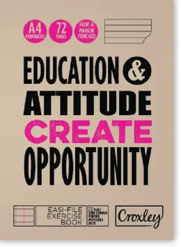 Croxley Easi-file Soft Cover Exercise Book, A4 72 Page, Feint & Margin (Punched)
