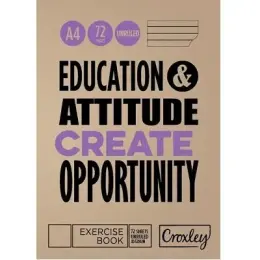 Croxley Soft Cover Exercise Book, A4 72 Page, Unruled
