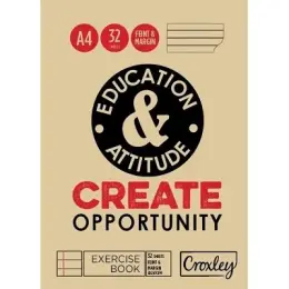 Croxley Soft Cover Exercise Book, A4 32 Page, Feint & Margin