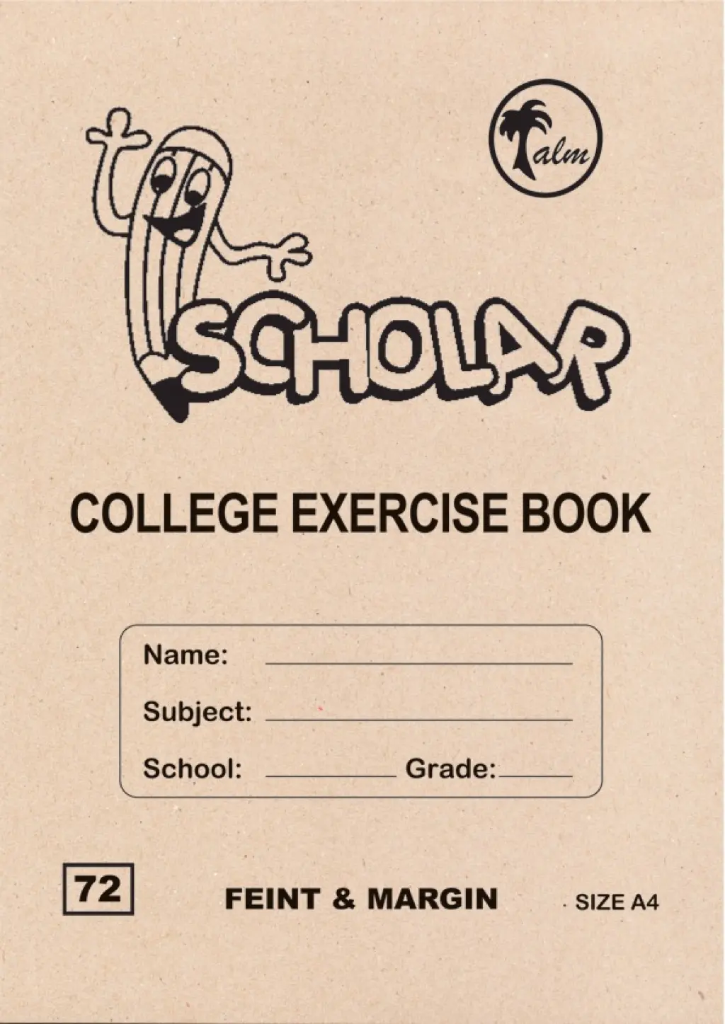 Scholar Soft Cover Jotter Book, A4 72 Page, Feint & Margin