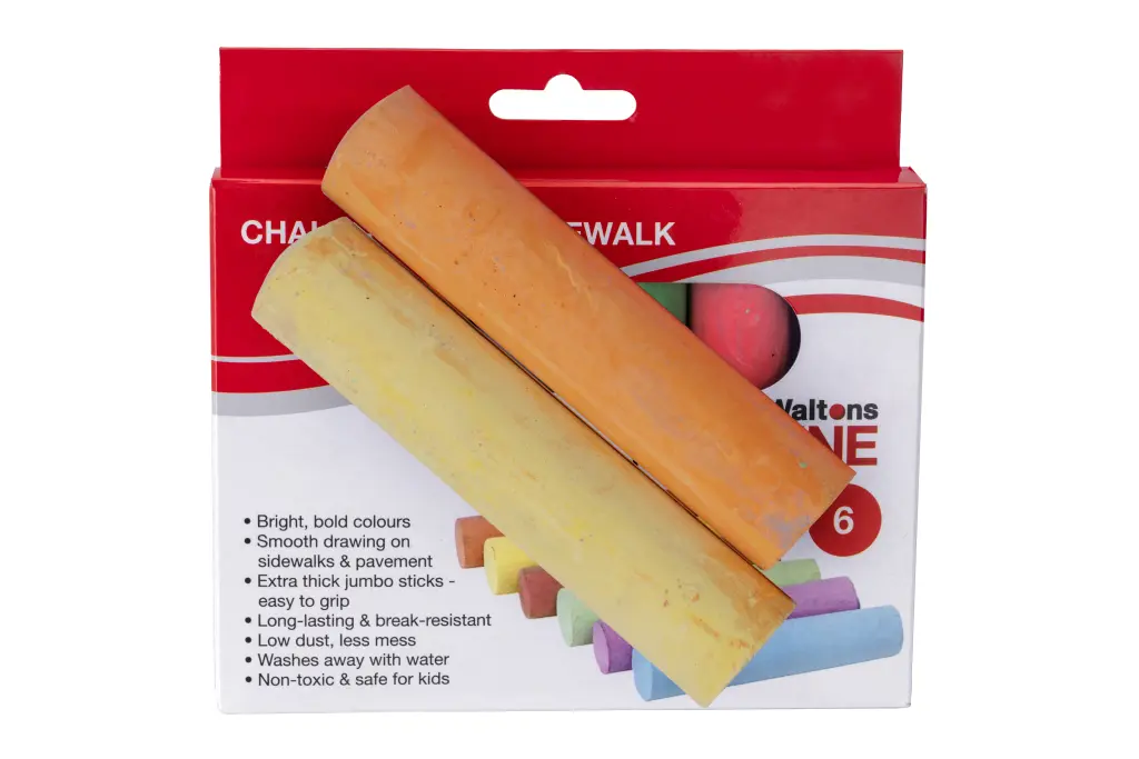 Waltons Primeline Jumbo Sidewalk Chalk Assorted (Box of 6)