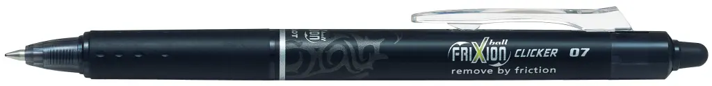 Pilot Frixion Clicker, Retractable Erasable Rollerball, 0.7 mm Tip - Black BLRT-FR7-B (Single)