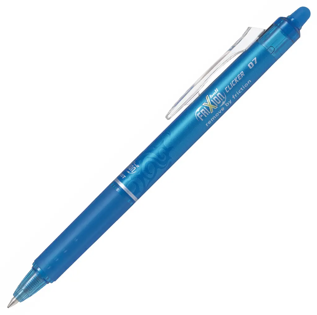 Pilot Frixion Clicker, Retractable Erasable Rollerball, 0.7 mm Tip - Light Blue BLRT-FR7-LB (Single)