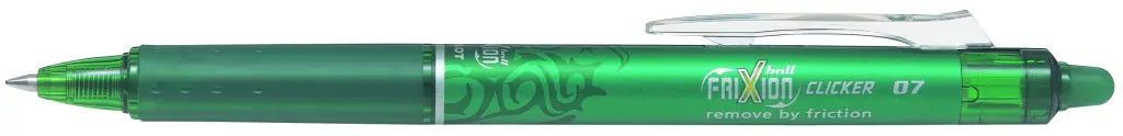 Pilot Frixion Clicker, Retractable Erasable Rollerball, 0.7 mm Tip - Green BLRT-FR7-G (Single)