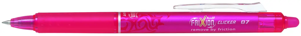 Pilot Frixion Clicker, Retractable Erasable Rollerball, 0.7 mm Tip - Pink BLRT-FR7-P (Single)