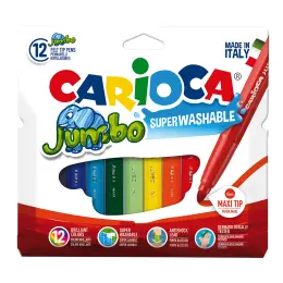 Carioca Jumbo Fibre Tip Marker Assorted 0.5mm Set of 12