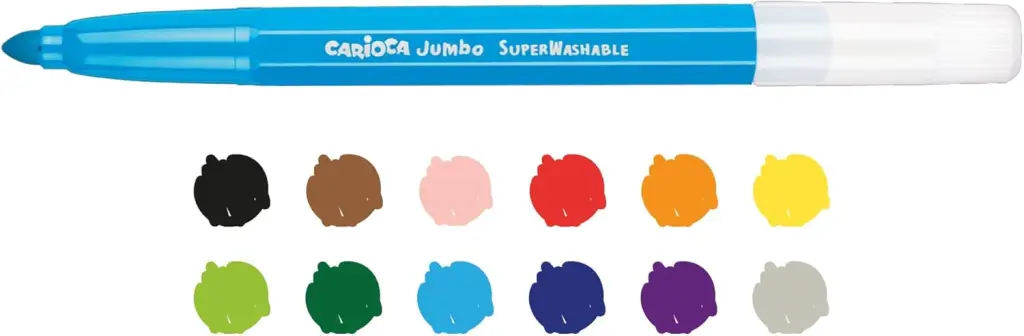 Carioca Jumbo Fibre Tip Marker Assorted 0.5mm Set of 12