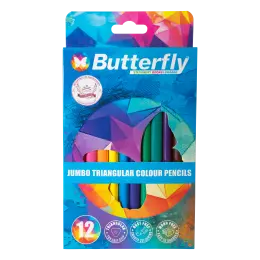 Butterfly Jumbo Pencil Crayons - Pk12 Triangular