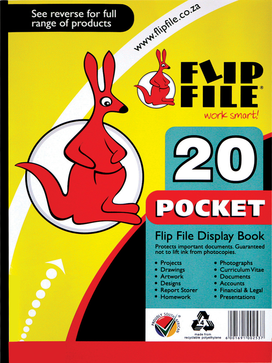 Flip File Kangaroo Display File Book A4 20 Pocket BA11042 | Waltons