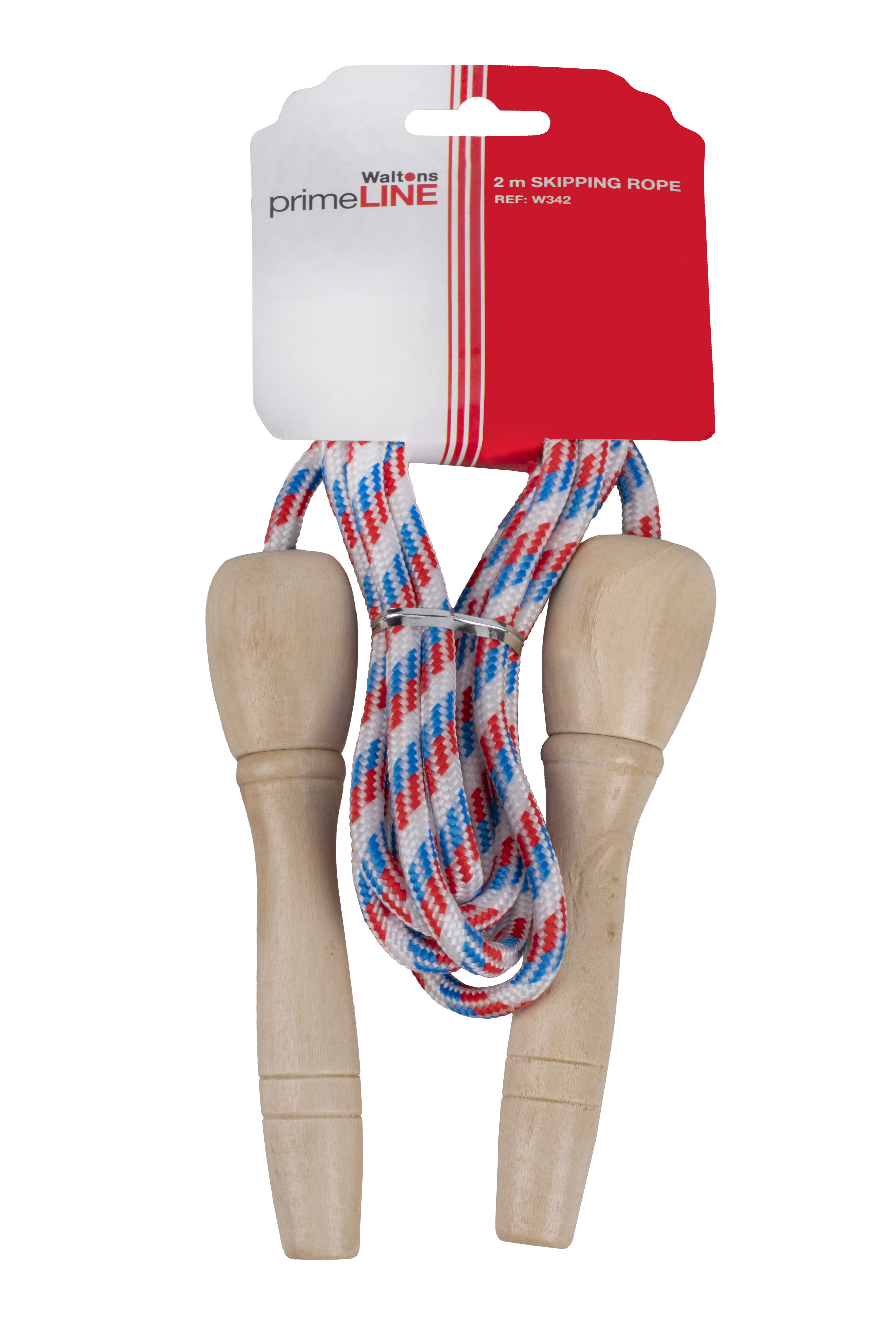 Waltons Primeline 2m Skipping Rope with Wooden Handles | Waltons