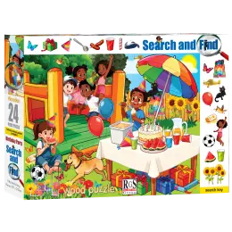 Birthday Party Search and find 24 Piece Wooden Puzzle
