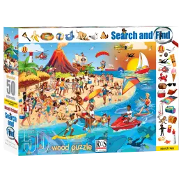 Beach Island Search and find 50 Piece Wooden Puzzle