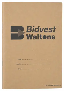 Waltons Soft Cover Exercise Book, A5 72 Page, NDSG 4mm (Narrow Double Ruling Single Guide)