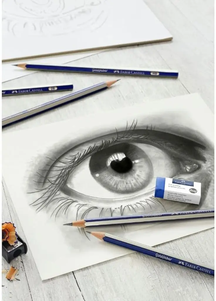 Faber-Castell Goldfaber Graphite Sketch Set - 6 Pencils, Sharpener & Eraser