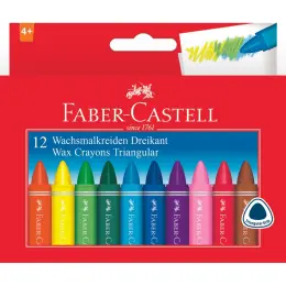 Faber-Castell Box of 12 Triangular Wax Crayons