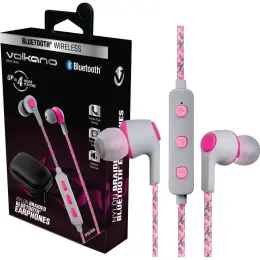 Volkano Moda Series Bluetooth Wireless Earphones With Mic & Carry Case