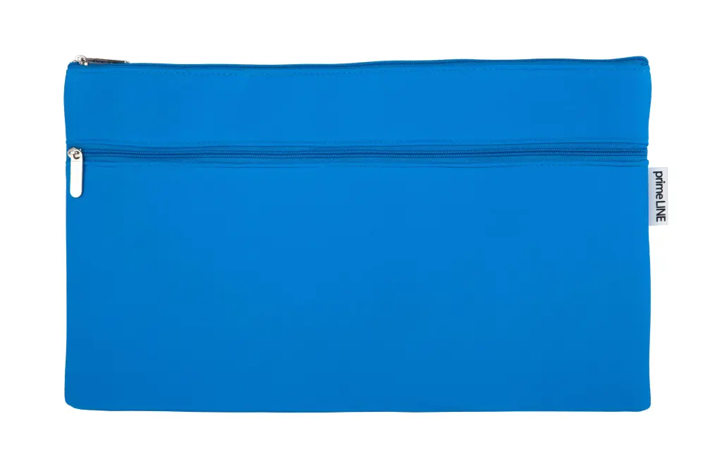 Waltons Primeline 35cm Neoprene Double Pencil Case - Blue