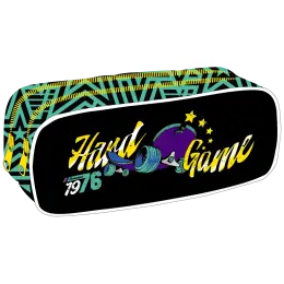 Hard Game Square Barrel Pencil Bag Double Zip 25cm