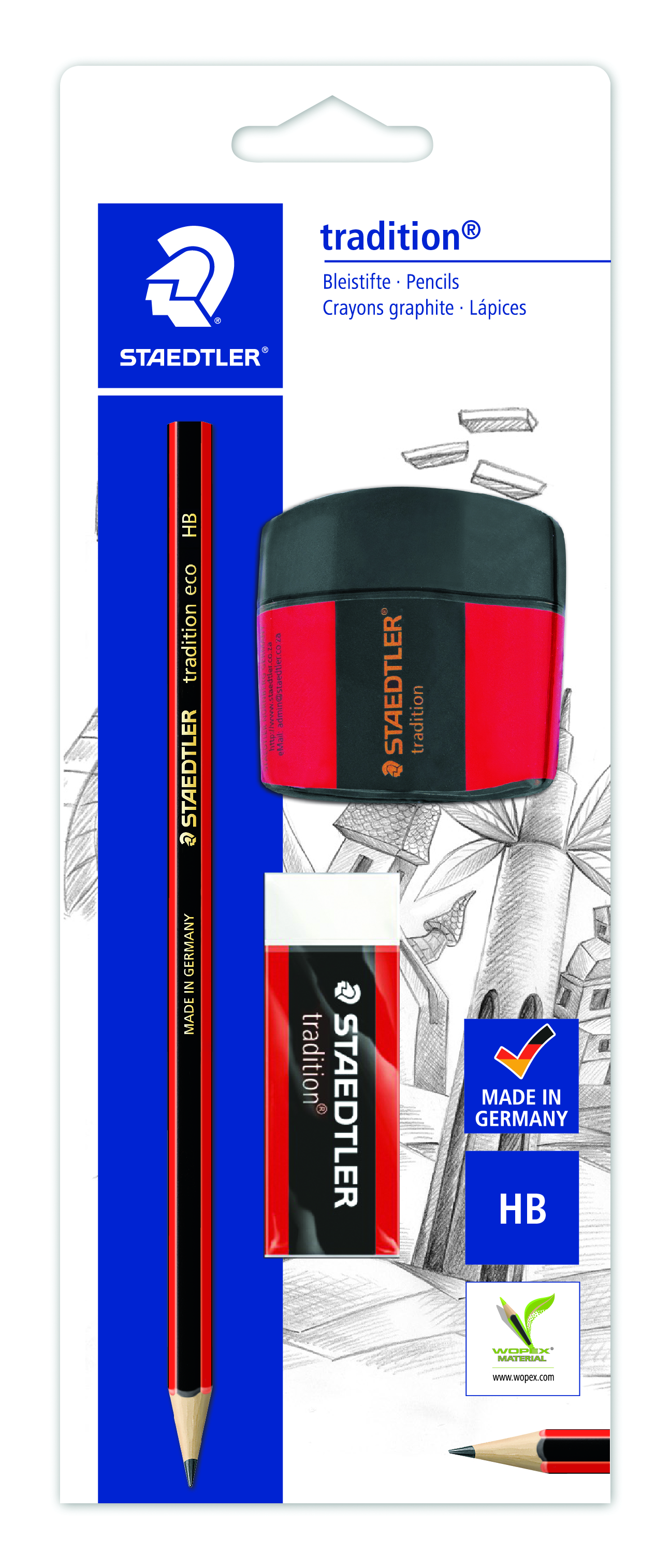 Staedtler Tradition Eco Combo Set 3 - Hb Pencil + Sharpener +