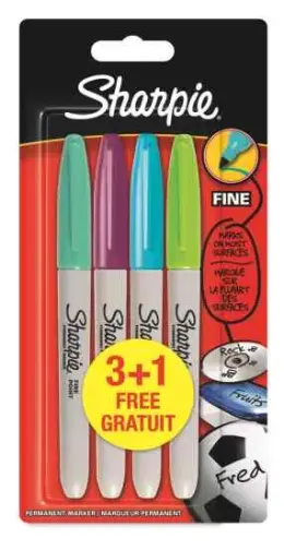 Sharpie fine fun permanent markers (Set of 3) (+1 green/blue/purple/light green)