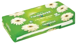 Twinsaver 2 Ply Soft Pack Tissues White Pack of 90